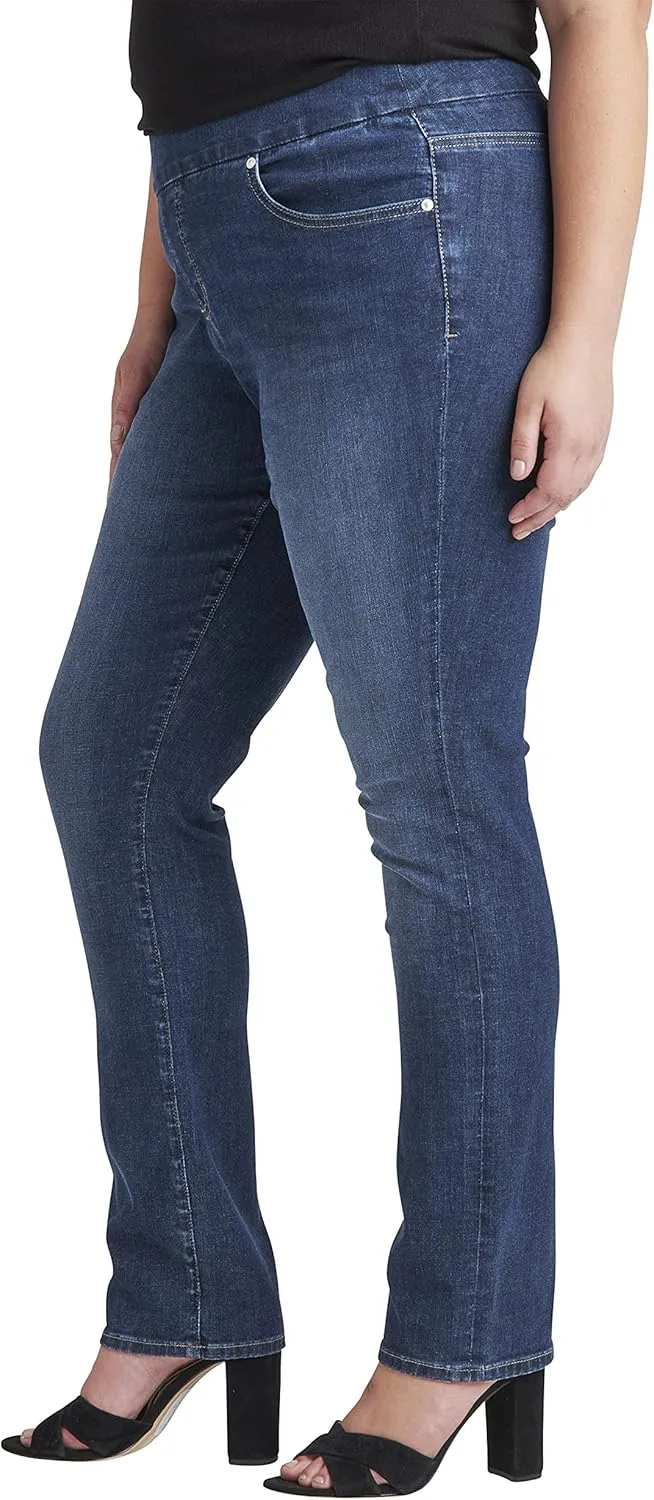 JAG Jeans Women's Peri Mid Rise Straight Leg Pull-on Jeans