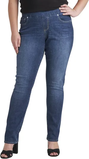 JAG Jeans Women's Peri Mid Rise Straight Leg Pull-on Jeans