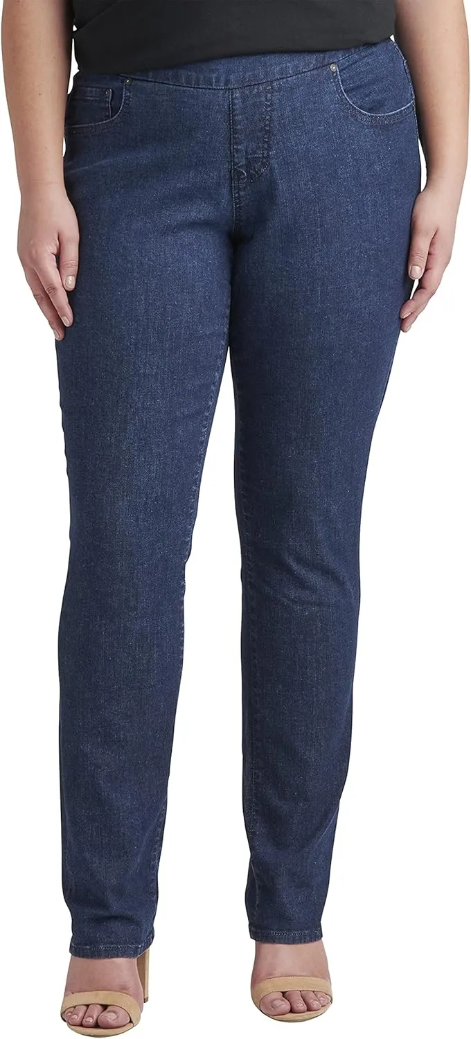 JAG Jeans Women's Peri Mid Rise Straight Leg Pull-on Jeans