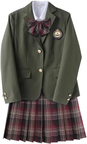 Japanese School Girl Uniform JK Uniform 2 Button Single Breasted Blazer Suit Jacket Preppy Style Outfit for Women