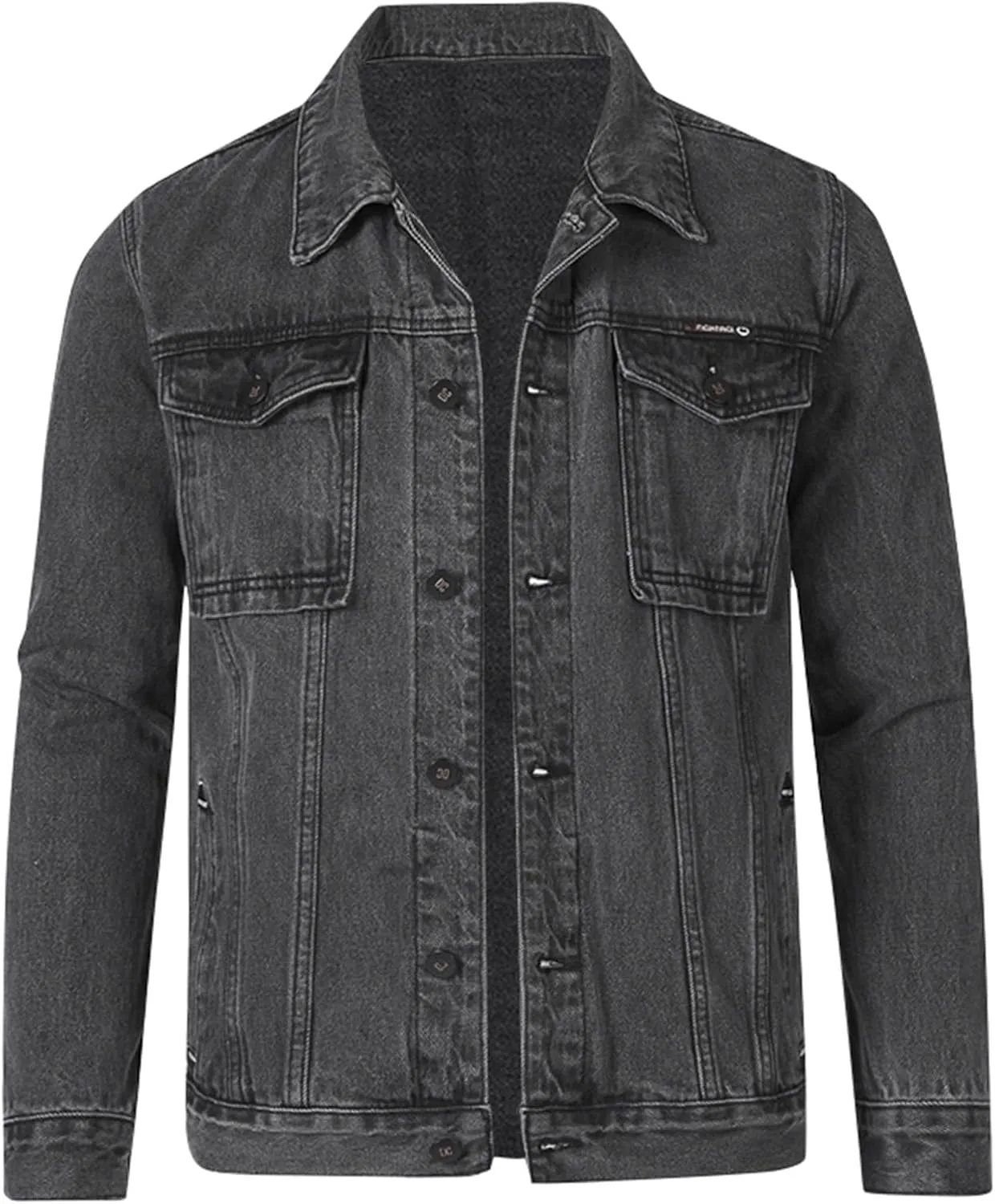 Jean Jacket For Men, Men'S Casual Workwear Long Sleeve Lapel Collar Denim Jacket Loose Multi Pocket Coat