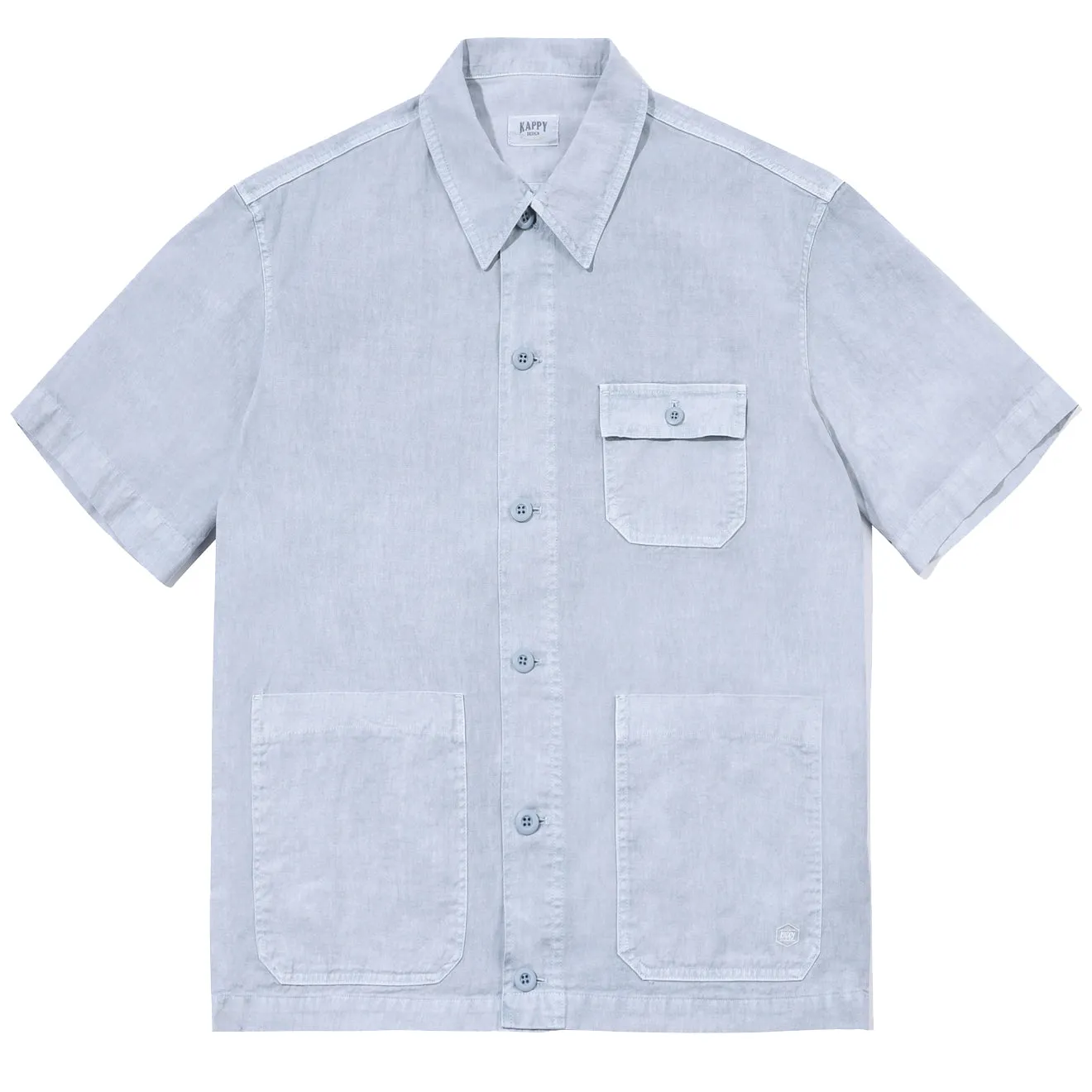 Kappy Pigment Half Shirts Jacket Sky Blue