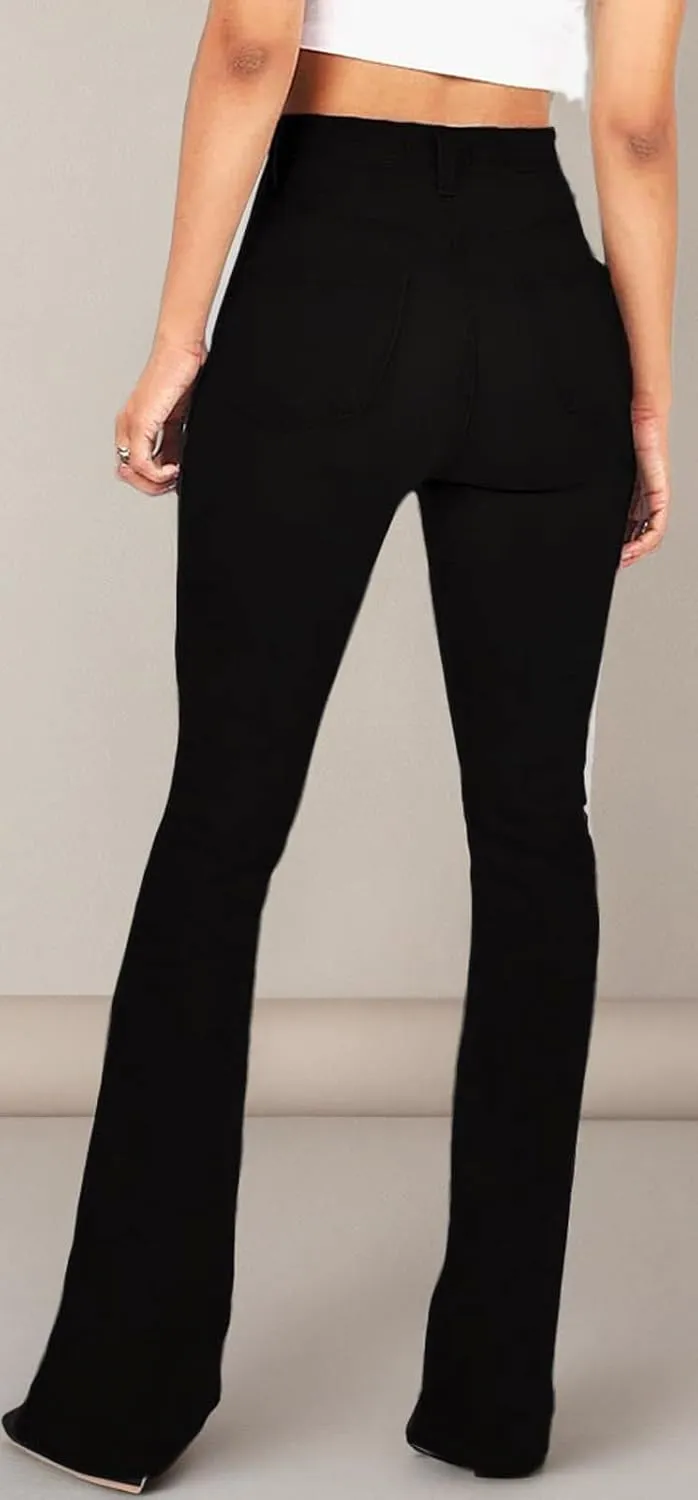 KDF Flare Jeans for Women Women's Bootcut Bell Bottom Jeans High Waisted Stretch Slimming Bell Bottoms Jeans