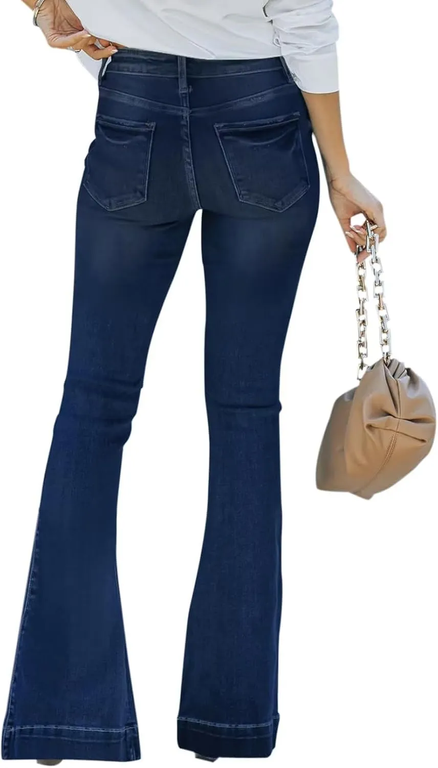 KDF High Waisted Bell Bottom Jeans for Women Flare Jeans for Women Stretch Wide Leg Jeans