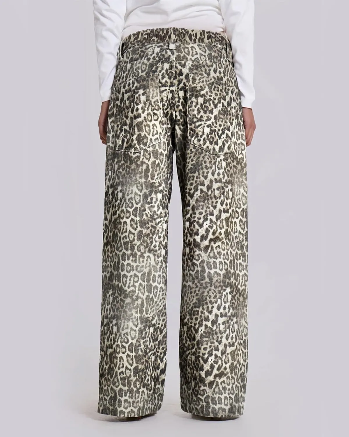 Kedera Women's Leopard Printed Straight Jeans Loose Y2K Jeans Casual Boyfriend Vintage Streetwear Cheetah Jeans