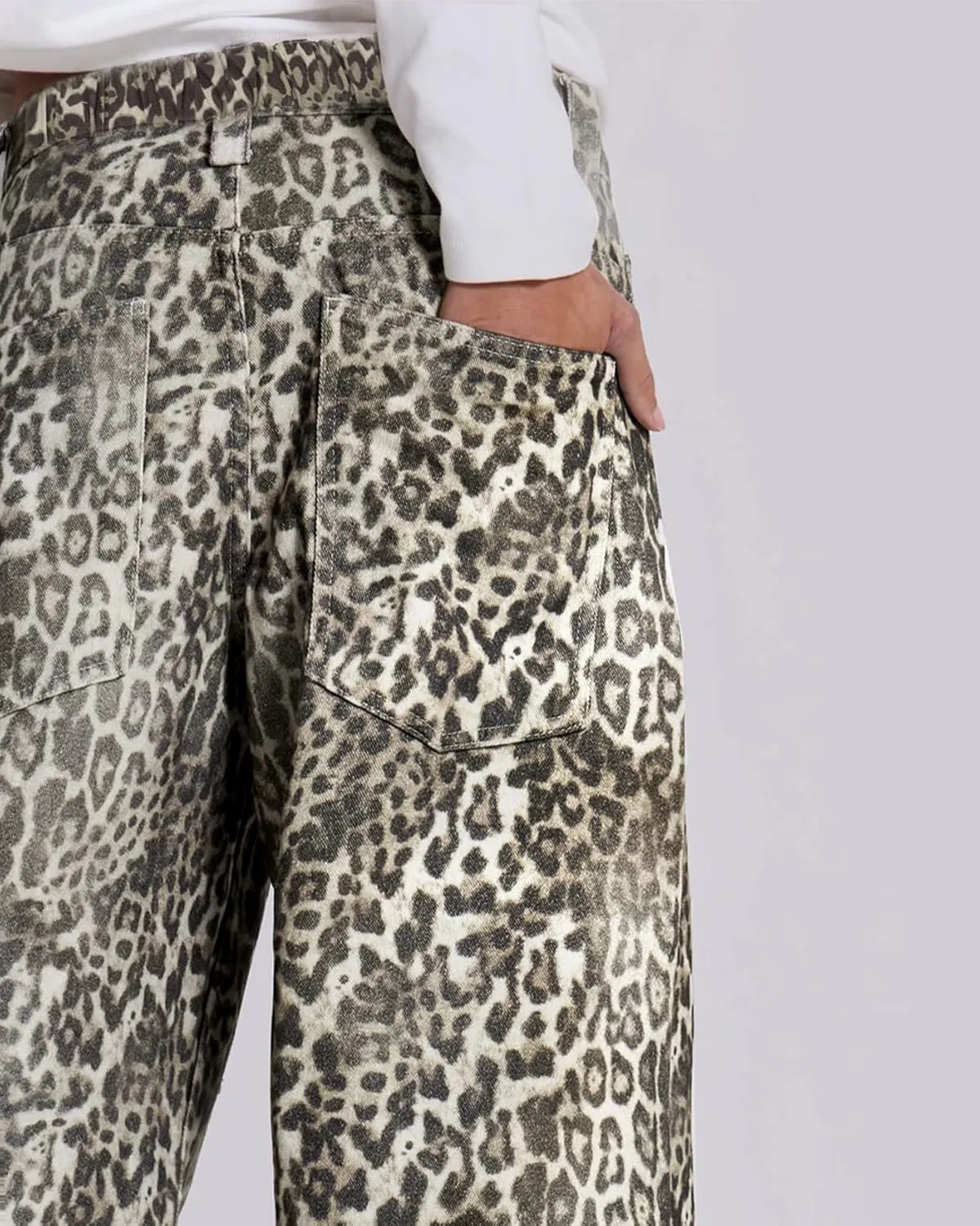 Kedera Women's Leopard Printed Straight Jeans Loose Y2K Jeans Casual Boyfriend Vintage Streetwear Cheetah Jeans