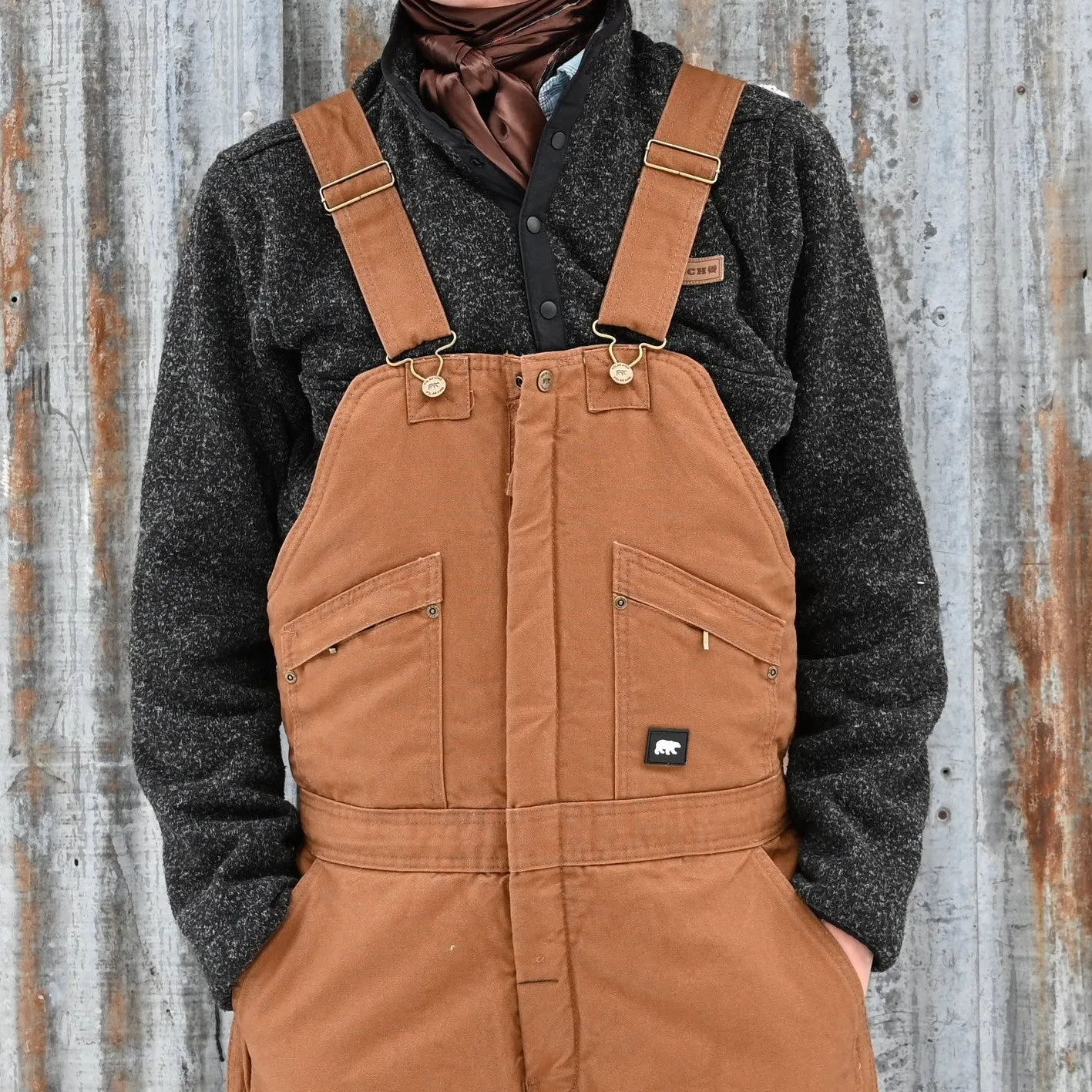 Key Ind Insulated Bib Overall in Saddle