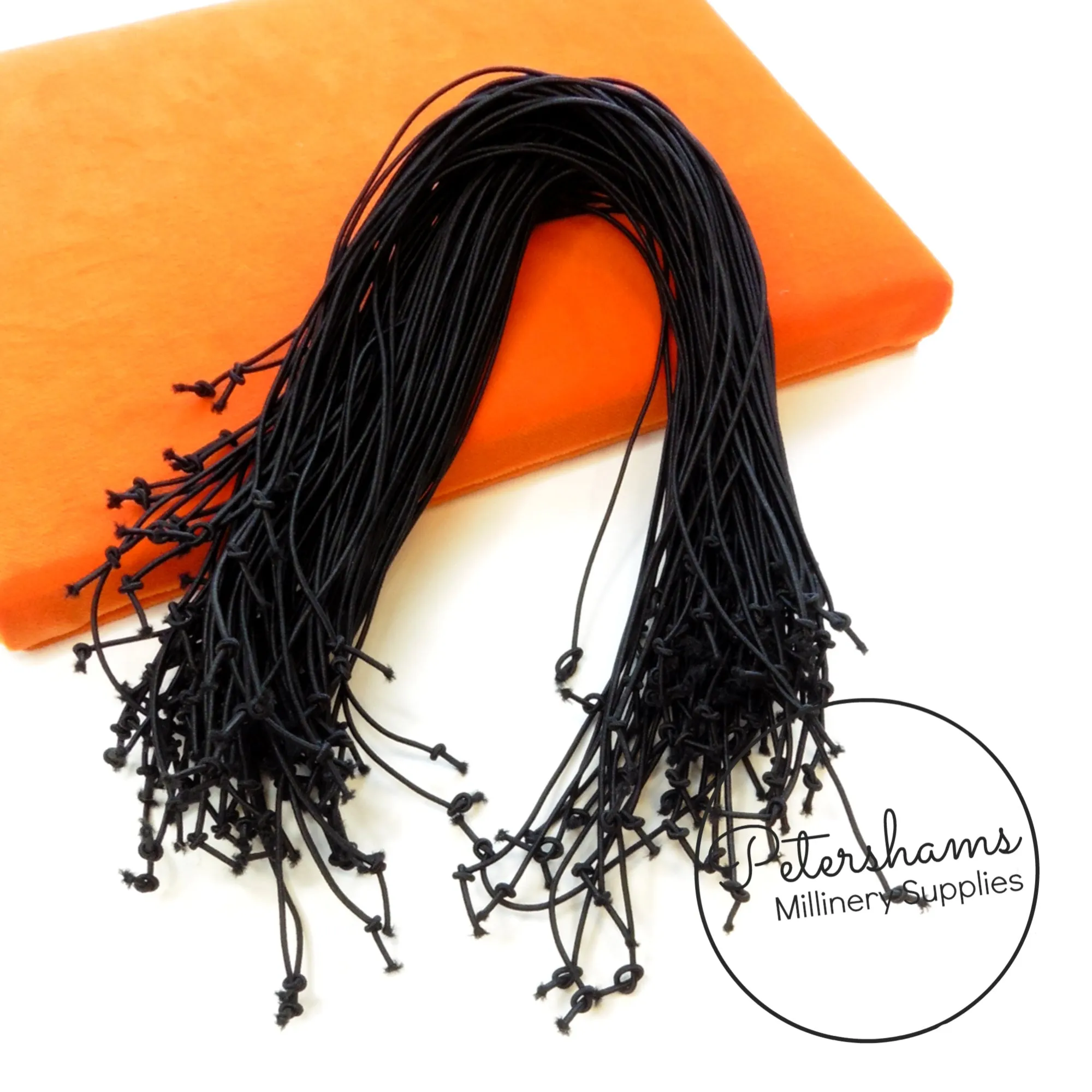 Knotted Black 1.5mm Hat Elastics