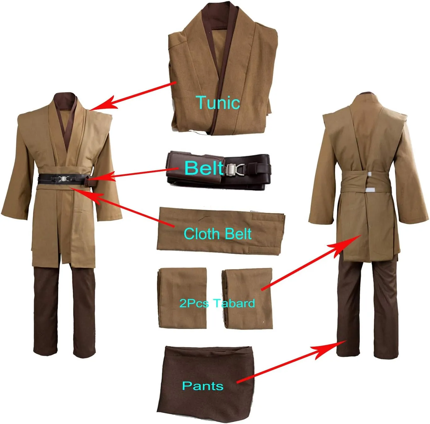 Laku Tunic Costume Mens Tunic Hooded Robe Cosplay Full Set Halloween Costume