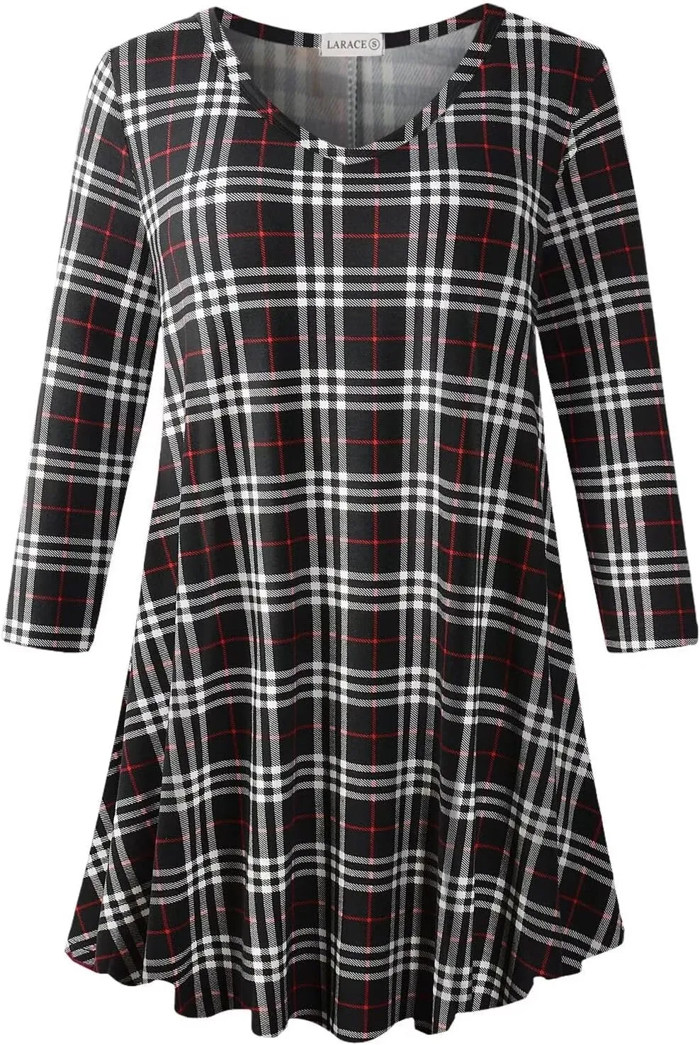 LARACE Tunics 3/4 Sleeve Plus Size Tops for Women V Neck Loose Fit Flowy Clothing for Leggings