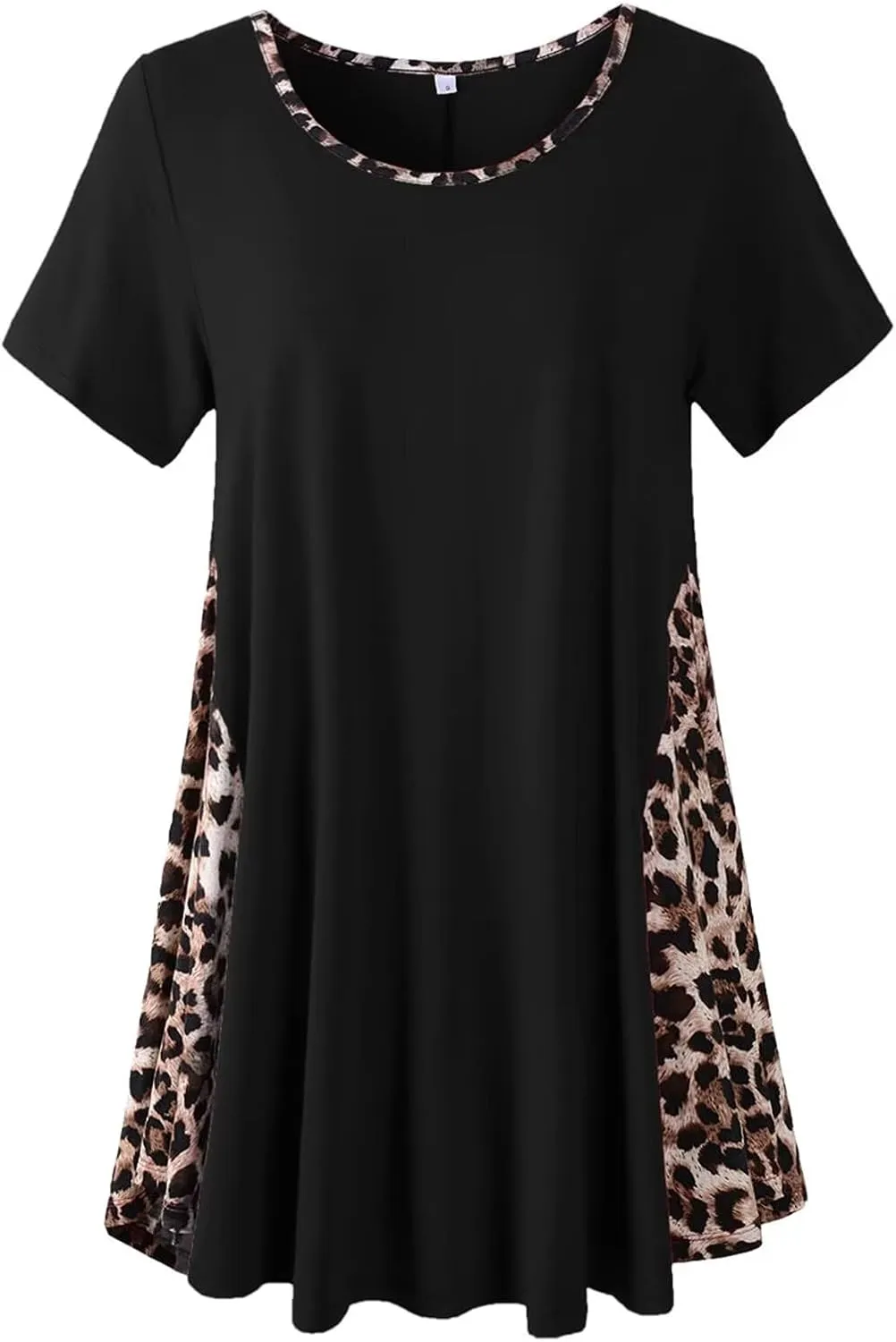 LARACE Womens Spring Summer Tops Plus Size Leopard Print Short Sleeve Tunic for Women 2025 Trendy Fashion Blouses