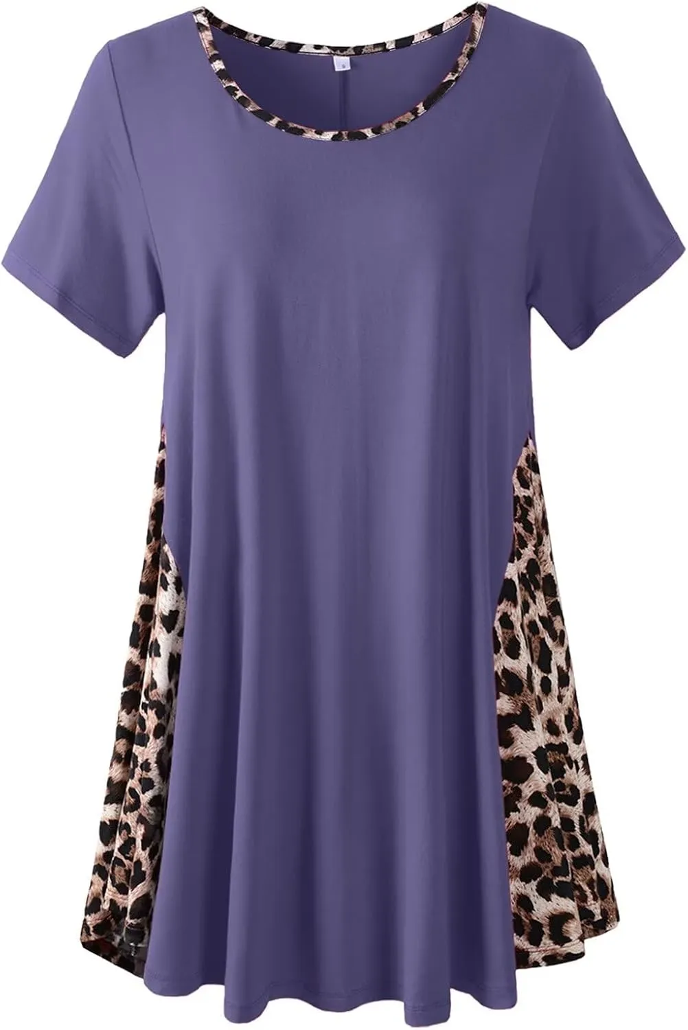 LARACE Womens Spring Summer Tops Plus Size Leopard Print Short Sleeve Tunic for Women 2025 Trendy Fashion Blouses