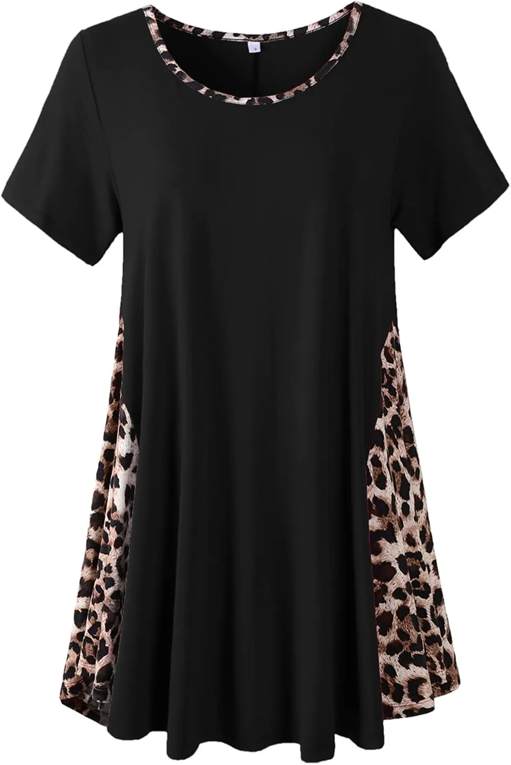LARACE Womens Spring Summer Tops Plus Size Leopard Print Short Sleeve Tunic for Women 2025 Trendy Fashion Blouses