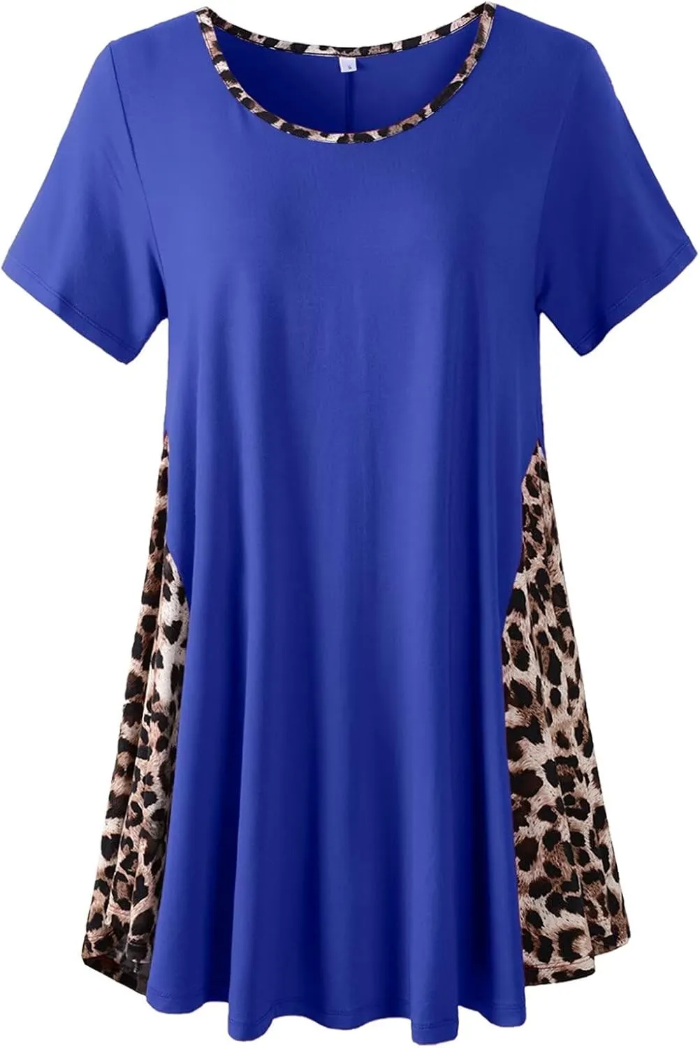 LARACE Womens Spring Summer Tops Plus Size Leopard Print Short Sleeve Tunic for Women 2025 Trendy Fashion Blouses
