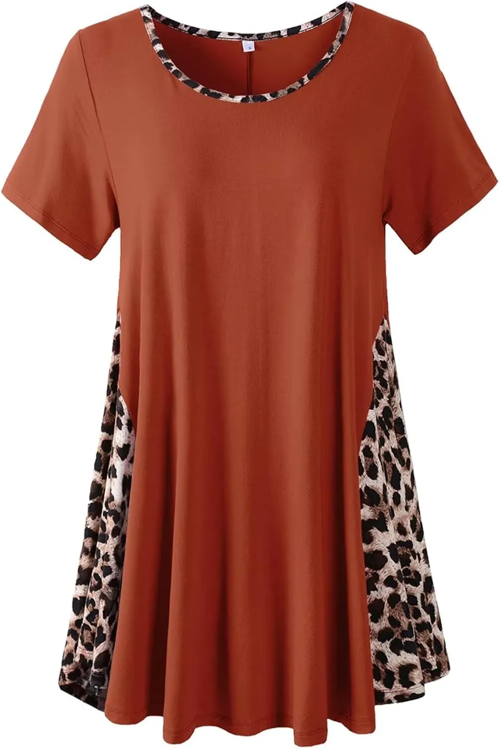 LARACE Womens Spring Summer Tops Plus Size Leopard Print Short Sleeve Tunic for Women 2025 Trendy Fashion Blouses