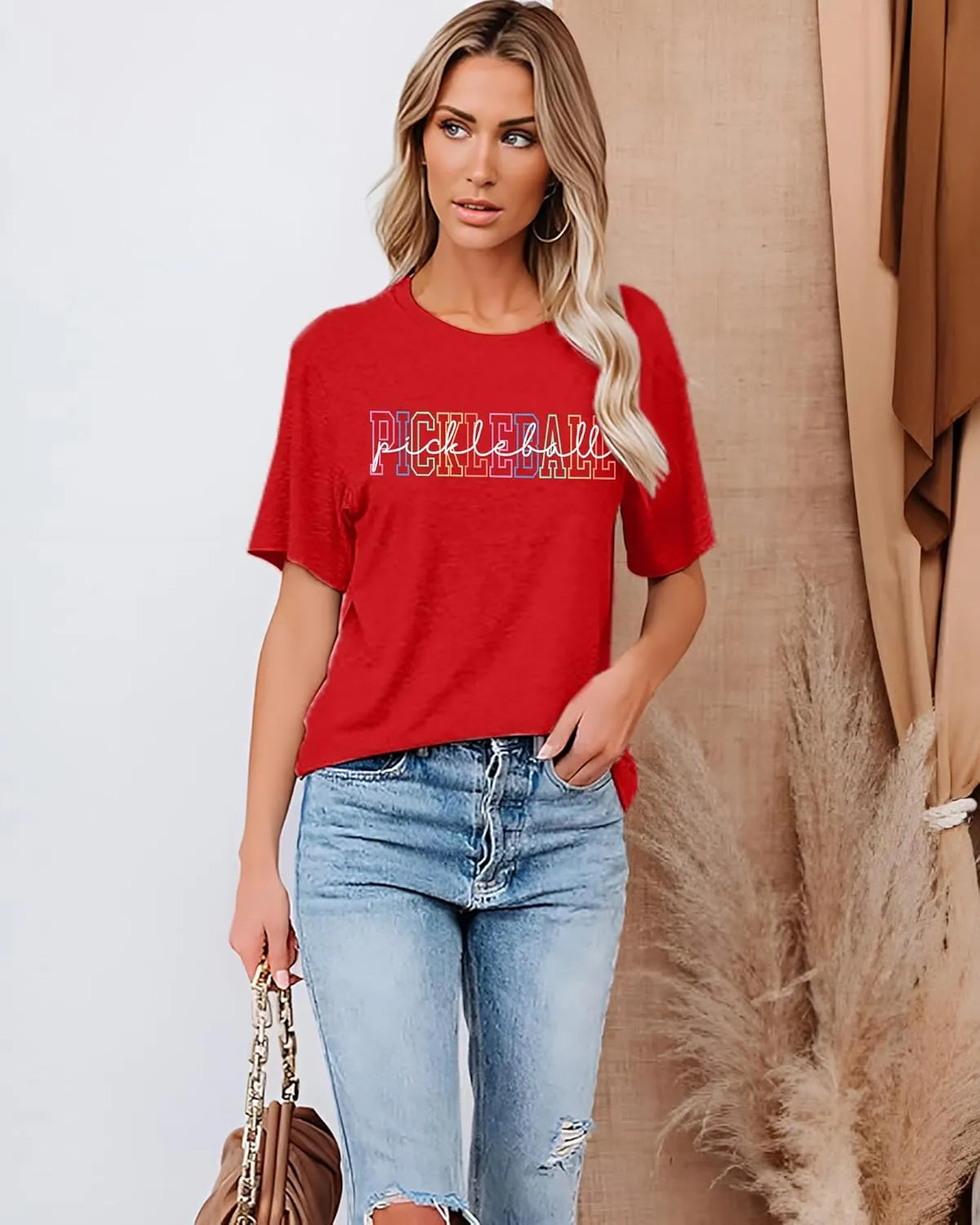 LAZYCHILD Pickleball Shirts Women Heartbeat Graphic T-Shirt for Pickleball Lover Gift Shirt