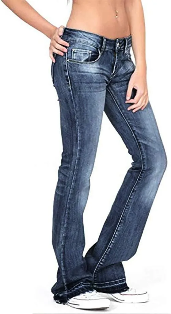 LCMTWX Jeans Women Jeans for Women Ripped Hem Low Waisted Jeans for Women High Waist Stretchy Jeans for Woman Jeans for