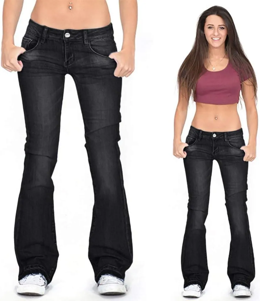 LCMTWX Jeans Women Jeans for Women Ripped Hem Low Waisted Jeans for Women High Waist Stretchy Jeans for Woman Jeans for