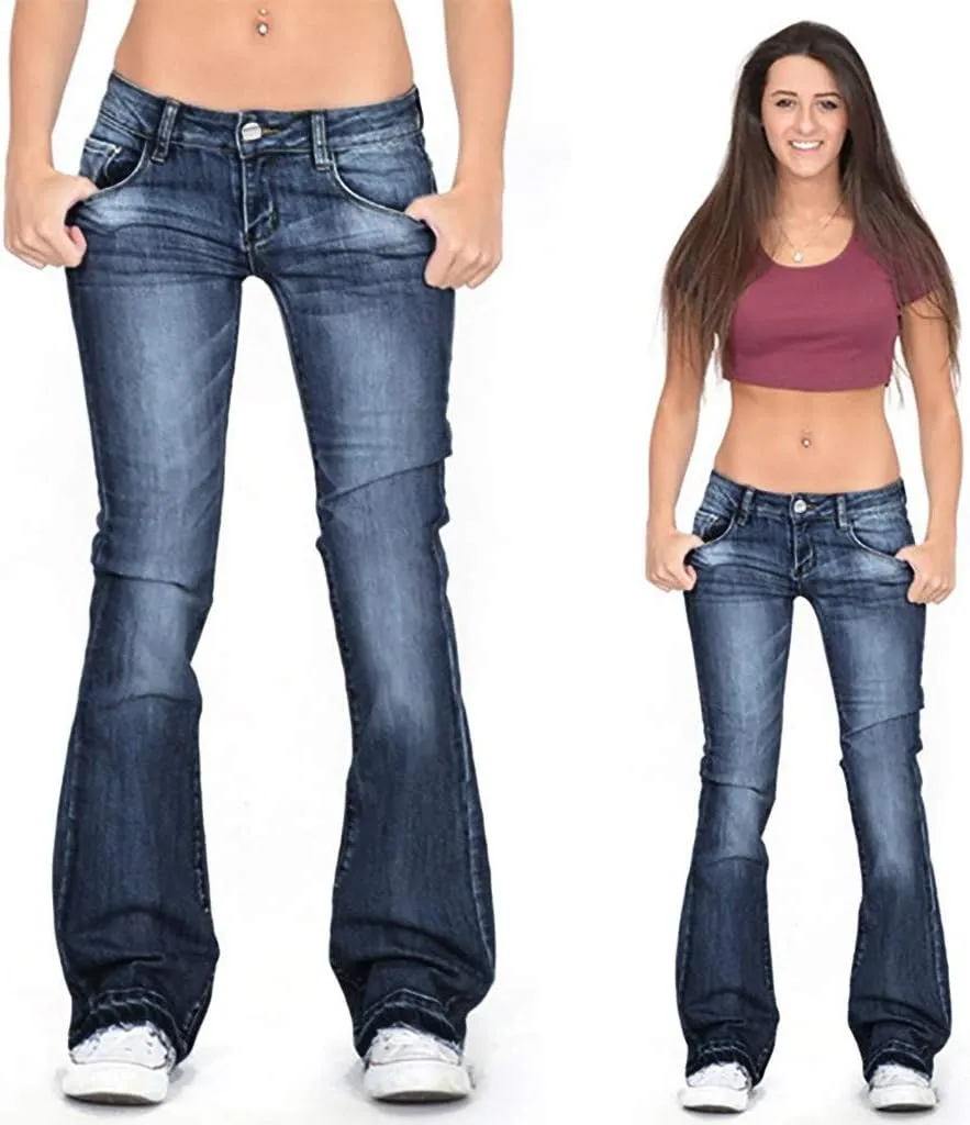 LCMTWX Jeans Women Jeans for Women Ripped Hem Low Waisted Jeans for Women High Waist Stretchy Jeans for Woman Jeans for