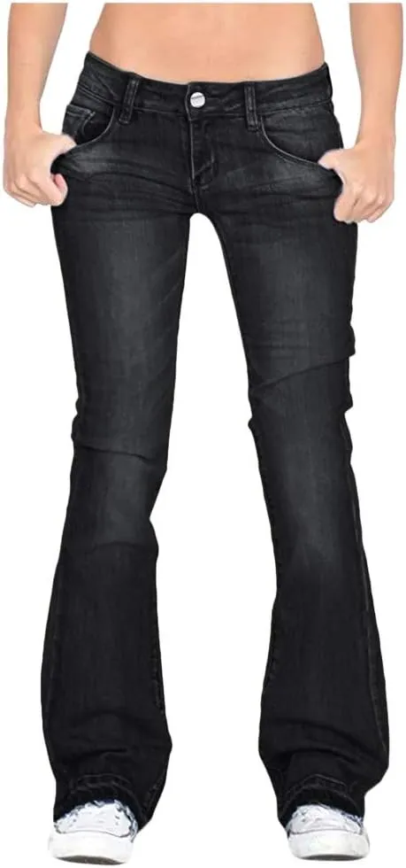 LCMTWX Jeans Women Jeans for Women Ripped Hem Low Waisted Jeans for Women High Waist Stretchy Jeans for Woman Jeans for