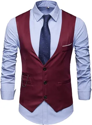 LCMTWX Travel Vest For Men 2024 Pocket Retro Color Vest Blouse With Button White Vest Black Jacket Vest Men Suit Jacket