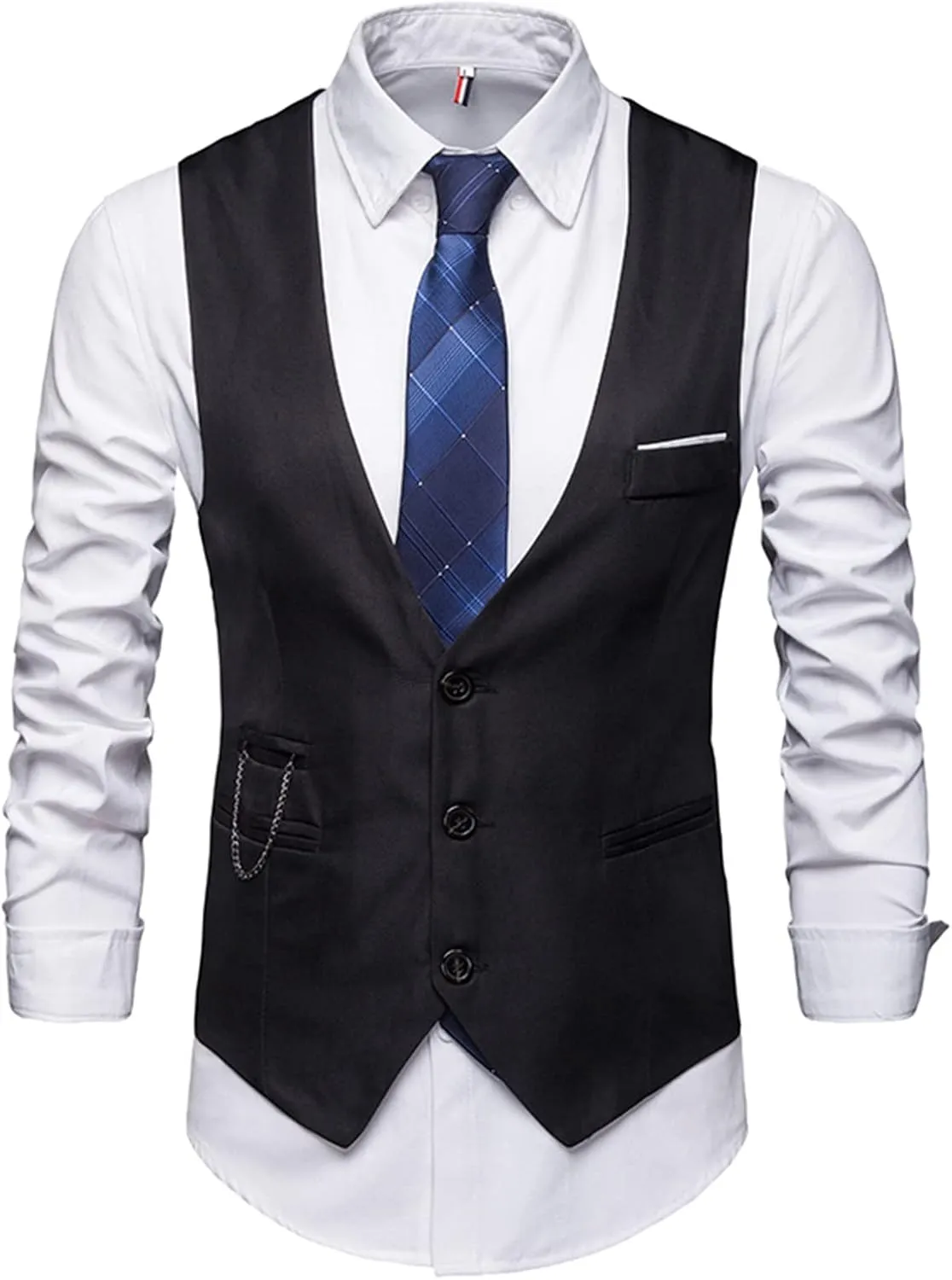 LCMTWX Travel Vest For Men 2024 Pocket Retro Color Vest Blouse With Button White Vest Black Jacket Vest Men Suit Jacket