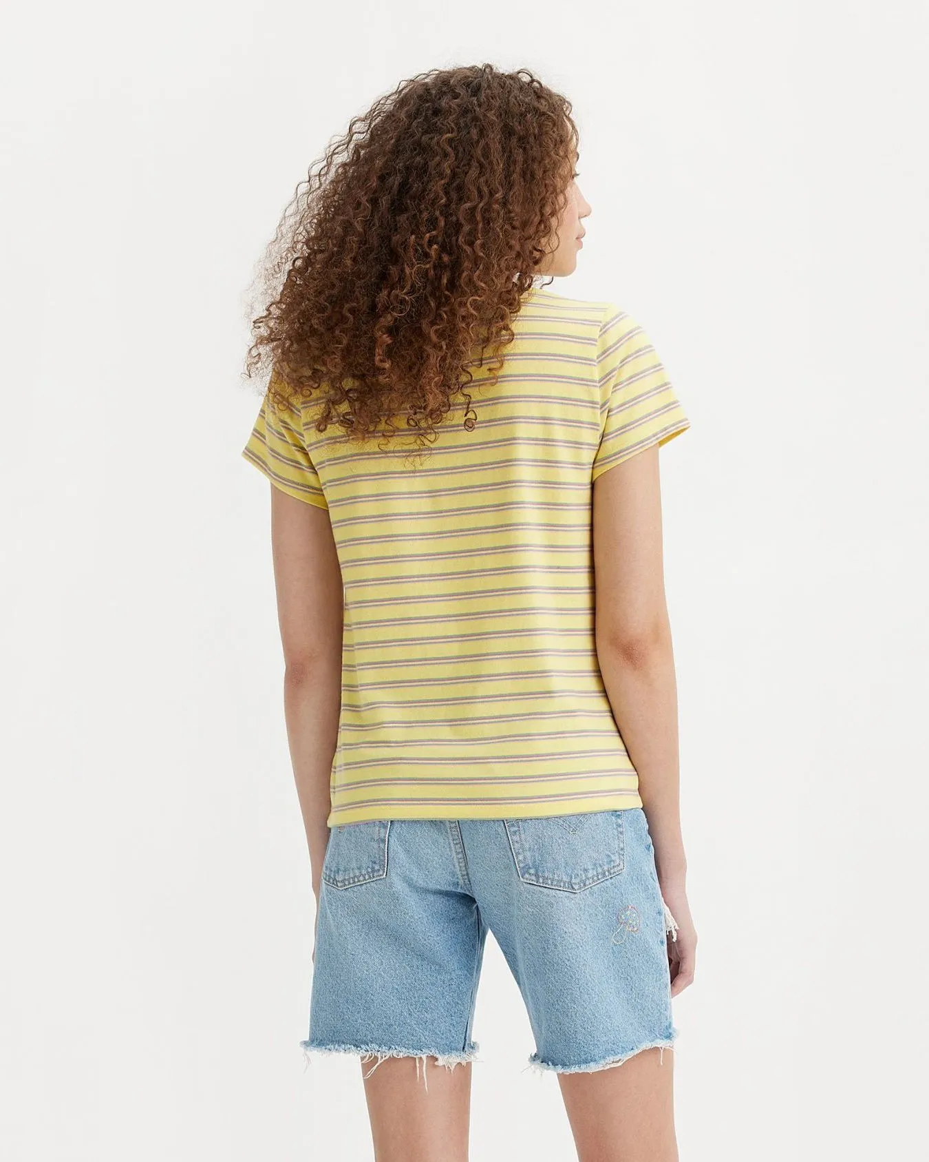 Levi's® Womens Perfect Tee - Cool Stripe Powdered Yellow