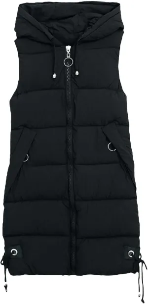 Lightweight Zipper Up Coat Vest Hooded Sleeveless Warm Cotton Coats with Pockets Vest Cotton Sleeveless Puffer