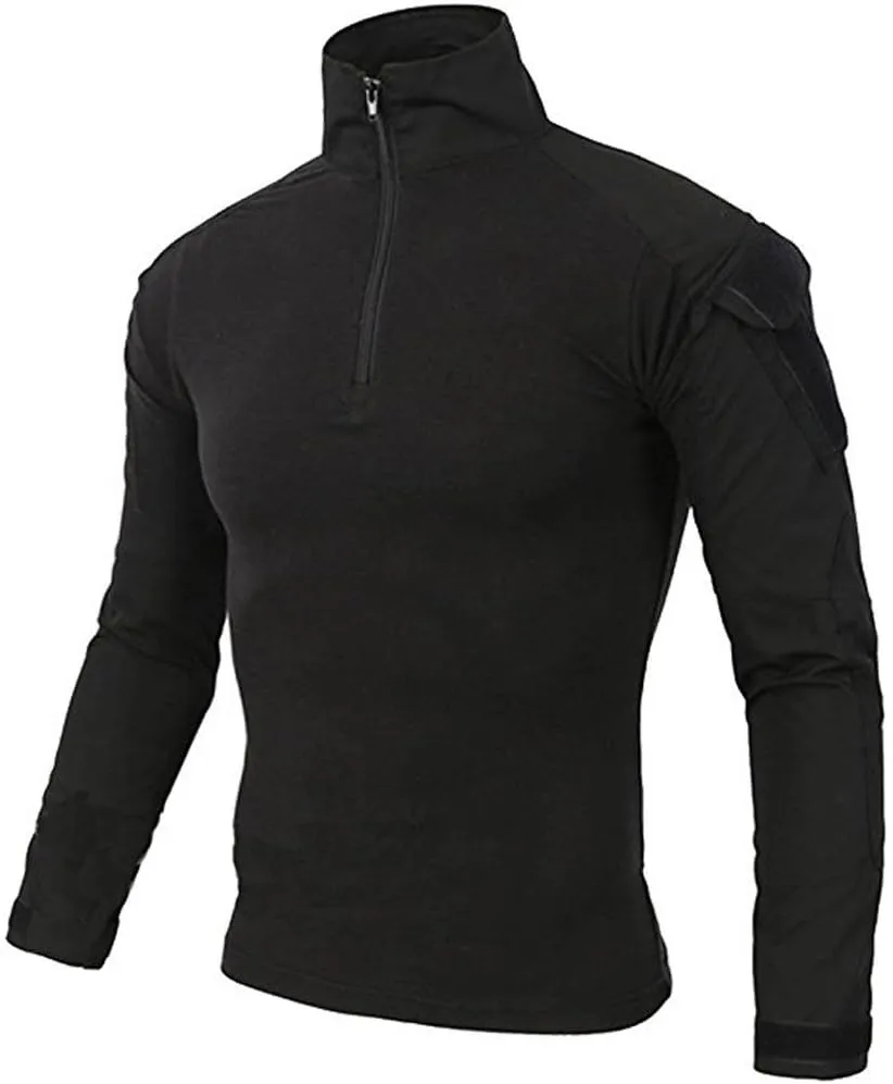 LiliChan Tactical Shirts for Men Long Sleeve Military Shirt Outdoor Shirt Tactical Combat Shirt with Zipper