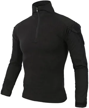 LiliChan Tactical Shirts for Men Long Sleeve Military Shirt Outdoor Shirt Tactical Combat Shirt with Zipper