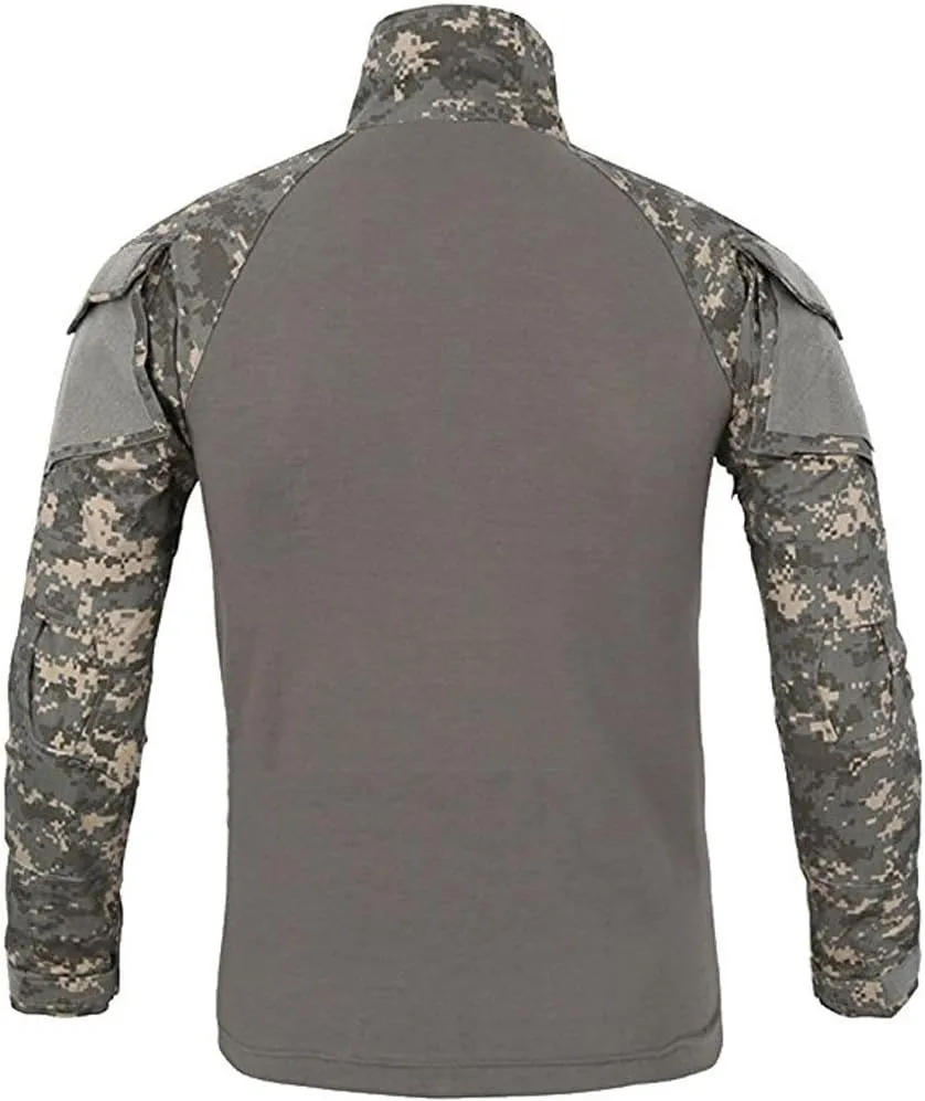 LiliChan Tactical Shirts for Men Long Sleeve Military Shirt Outdoor Shirt Tactical Combat Shirt with Zipper
