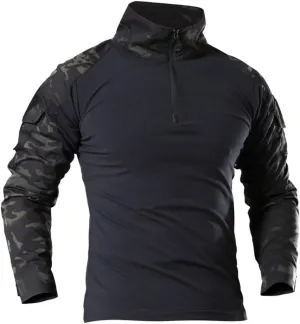 LiliChan Tactical Shirts for Men Long Sleeve Military Shirt Outdoor Shirt Tactical Combat Shirt with Zipper