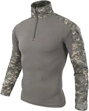 LiliChan Tactical Shirts for Men Long Sleeve Military Shirt Outdoor Shirt Tactical Combat Shirt with Zipper