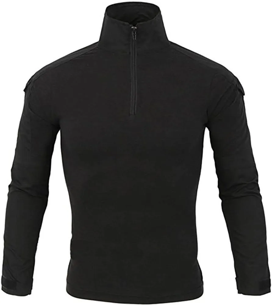 LiliChan Tactical Shirts for Men Long Sleeve Military Shirt Outdoor Shirt Tactical Combat Shirt with Zipper