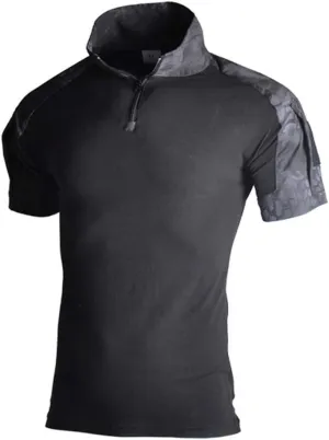 Lilychan Mens Tactical Short Sleeve Shirts Military Shirt Outdoor Shirt Tactical Combat Shirt with Zipper