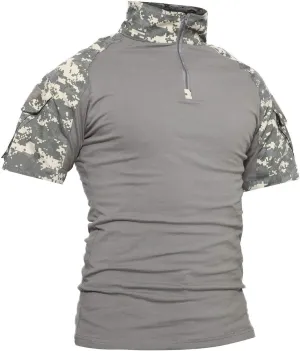 Lilychan Mens Tactical Short Sleeve Shirts Military Shirt Outdoor Shirt Tactical Combat Shirt with Zipper