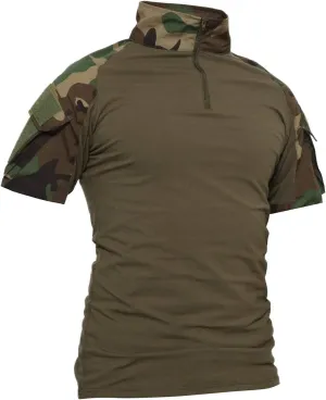 Lilychan Mens Tactical Short Sleeve Shirts Military Shirt Outdoor Shirt Tactical Combat Shirt with Zipper