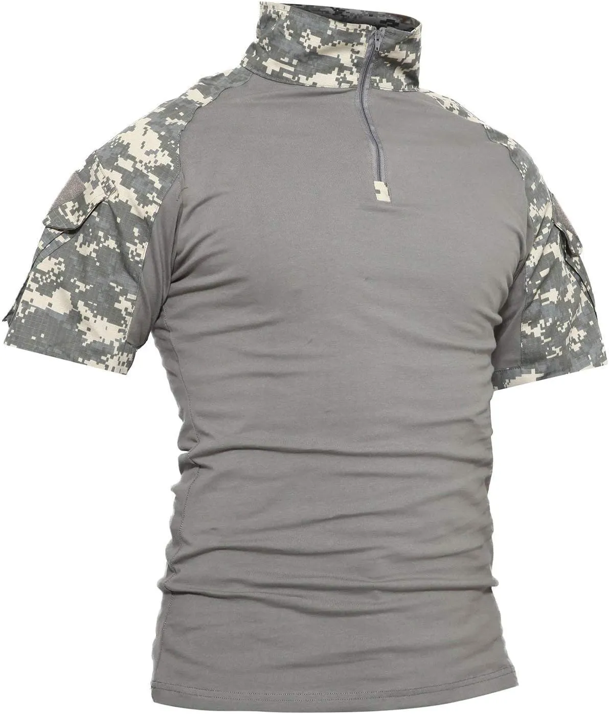 Lilychan Mens Tactical Short Sleeve Shirts Military Shirt Outdoor Shirt Tactical Combat Shirt with Zipper