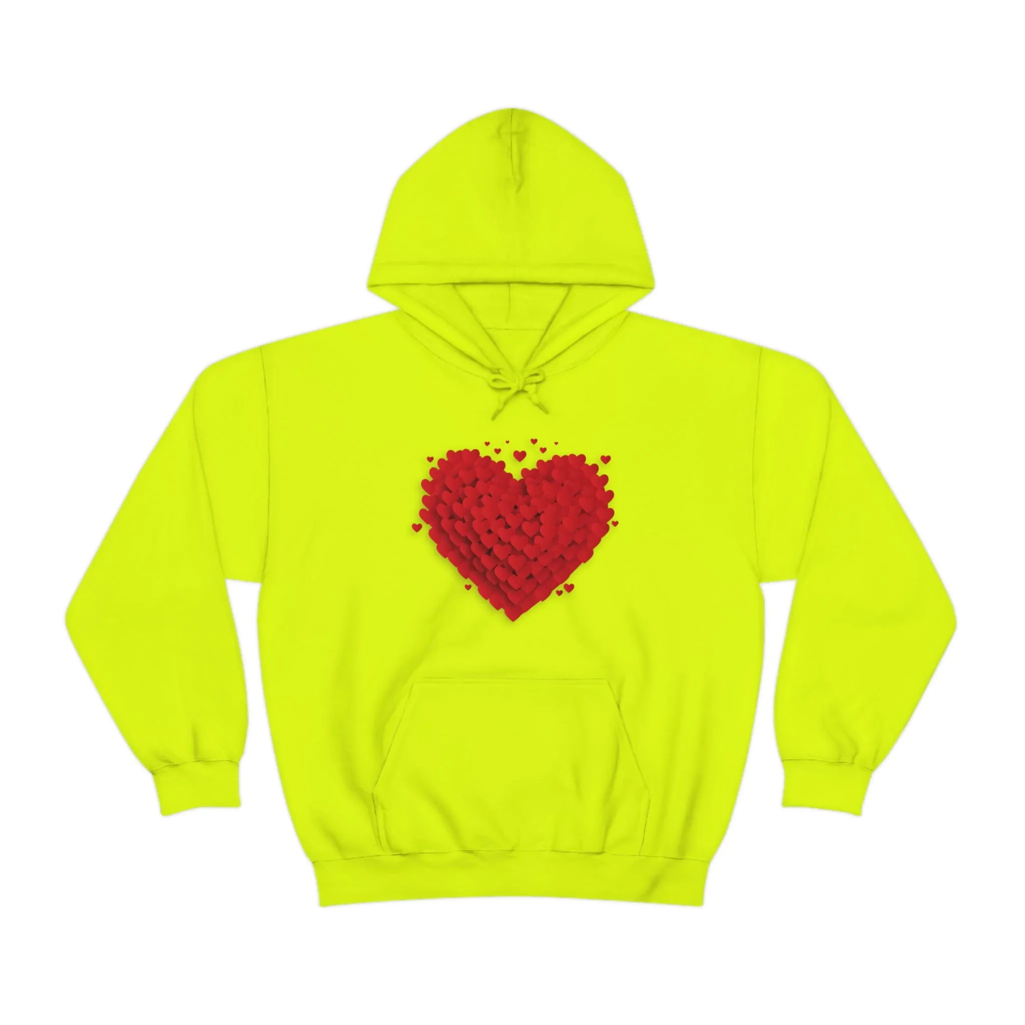 Love 3D Hearts Hoodie Sweatshirt, Pile of Hearts Love Hoodie, Valentine's Pink and Red Hoodie Pastel Pink Lavender and Mint Hoodie