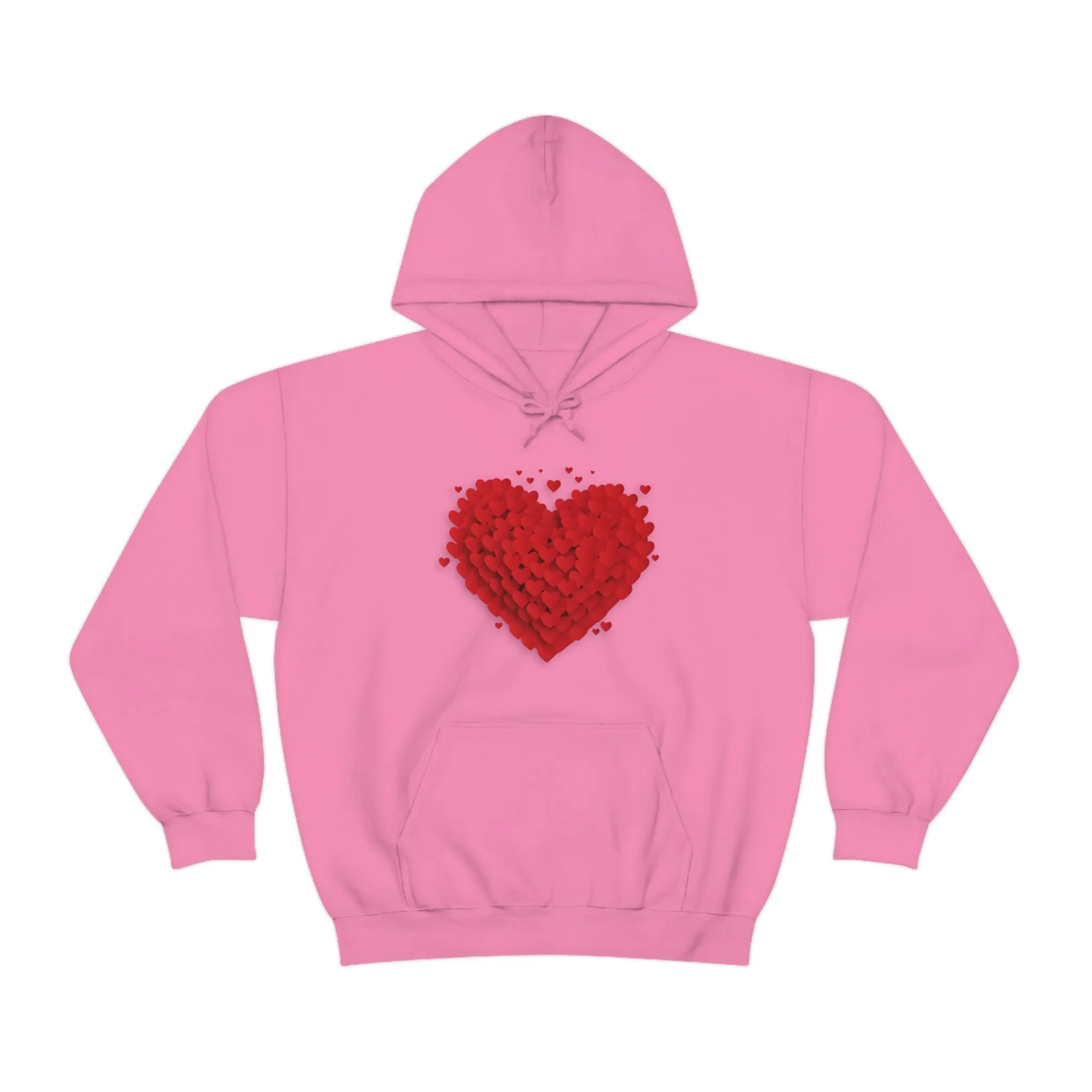 Love 3D Hearts Hoodie Sweatshirt, Pile of Hearts Love Hoodie, Valentine's Pink and Red Hoodie Pastel Pink Lavender and Mint Hoodie