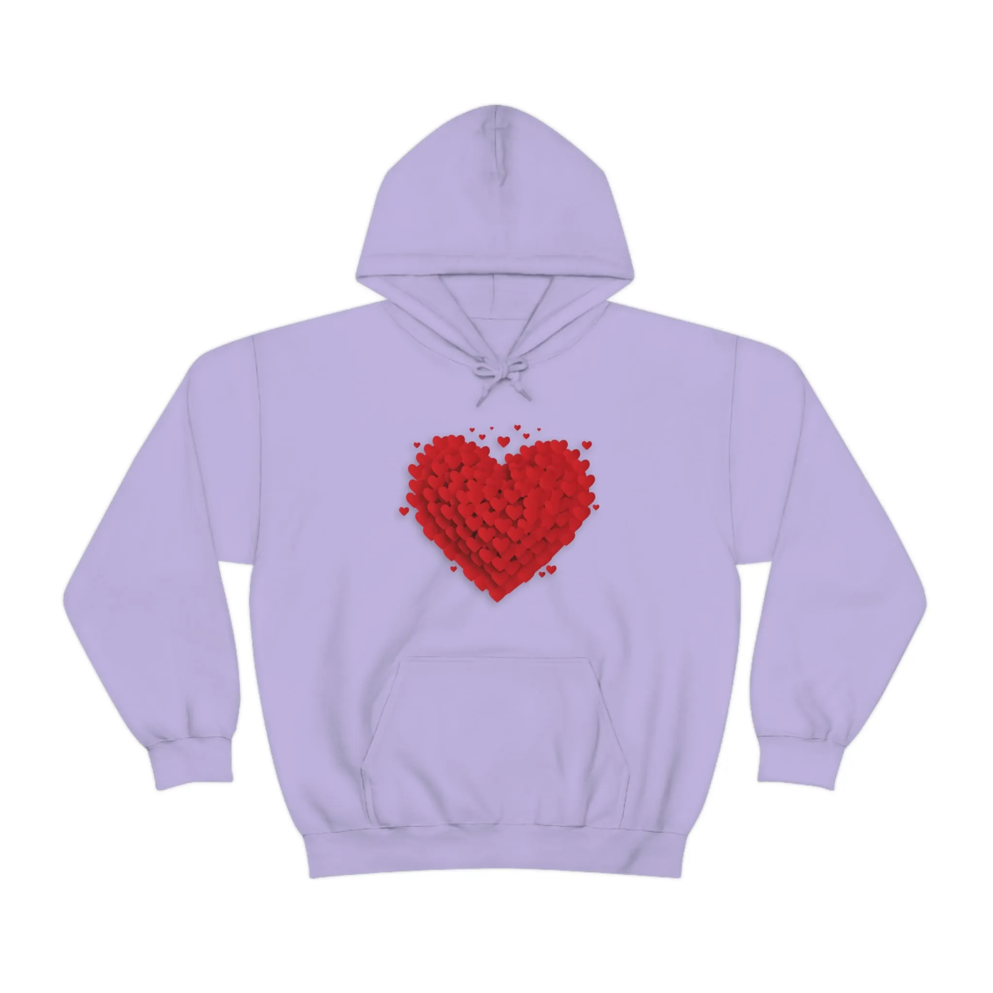 Love 3D Hearts Hoodie Sweatshirt, Pile of Hearts Love Hoodie, Valentine's Pink and Red Hoodie Pastel Pink Lavender and Mint Hoodie