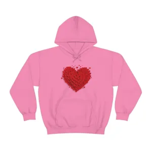 Love 3D Hearts Hoodie Sweatshirt, Pile of Hearts Love Hoodie, Valentine's Pink and Red Hoodie Pastel Pink Lavender and Mint Hoodie