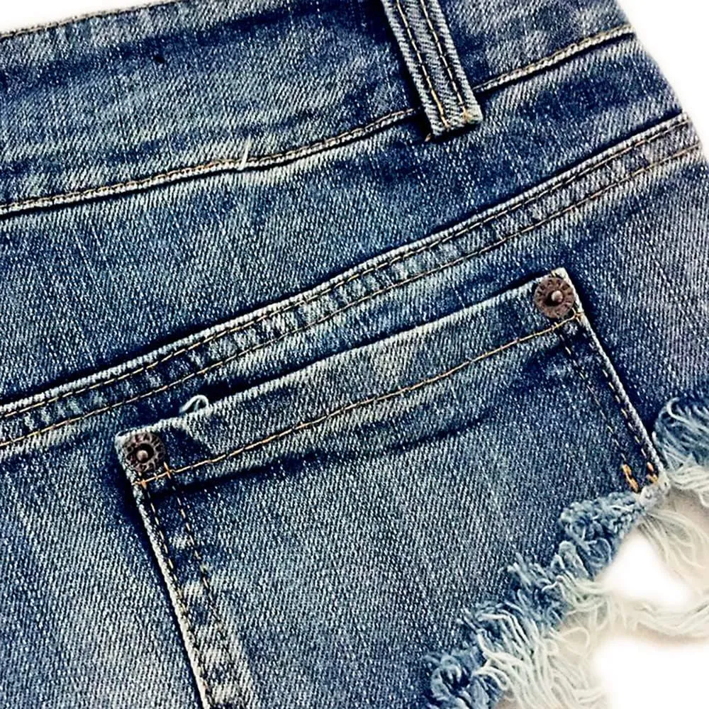 LUOBANIU Womens Fashion Sexy Low Waist Denim Jeans Shorts Mini Hot Pants Jeans Booty Ripped Jeans Beach Party Clubwear