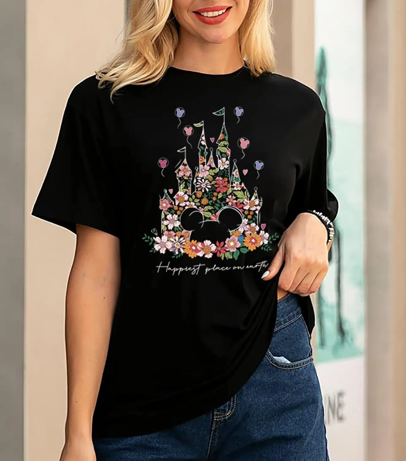 Magical Shirt for Women Castle Graphic Tee Magic Kingdom T Shirt Cute Holiday Vacation Shirt Short Sleeve Casual Tops