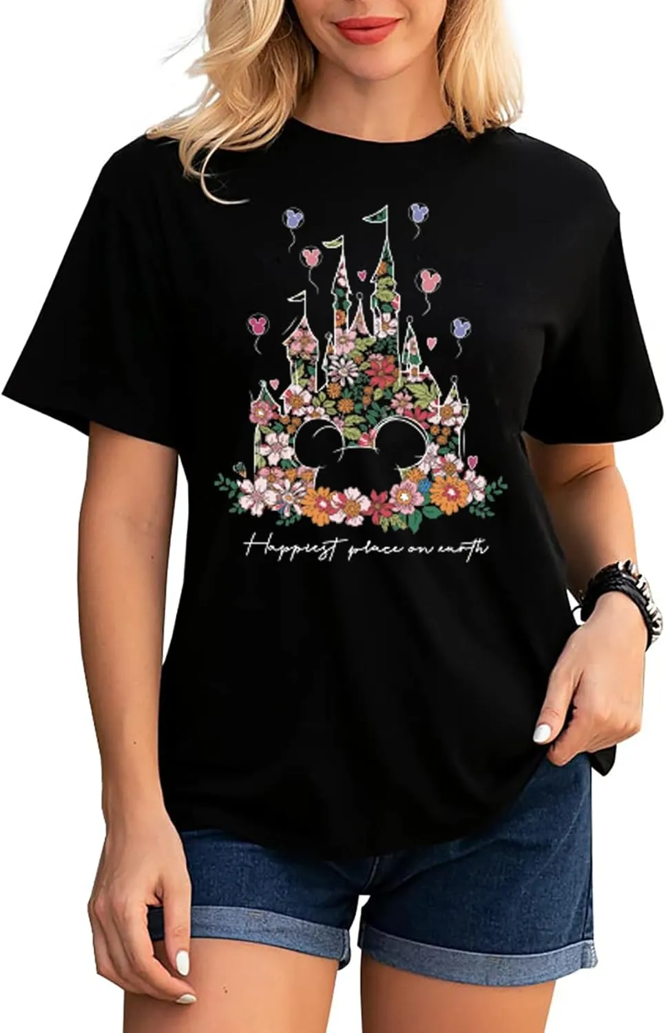 Magical Shirt for Women Castle Graphic Tee Magic Kingdom T Shirt Cute Holiday Vacation Shirt Short Sleeve Casual Tops