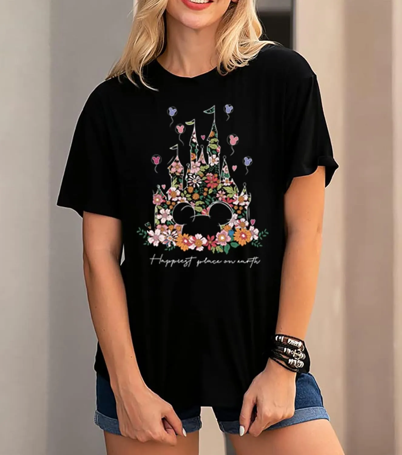 Magical Shirt for Women Castle Graphic Tee Magic Kingdom T Shirt Cute Holiday Vacation Shirt Short Sleeve Casual Tops