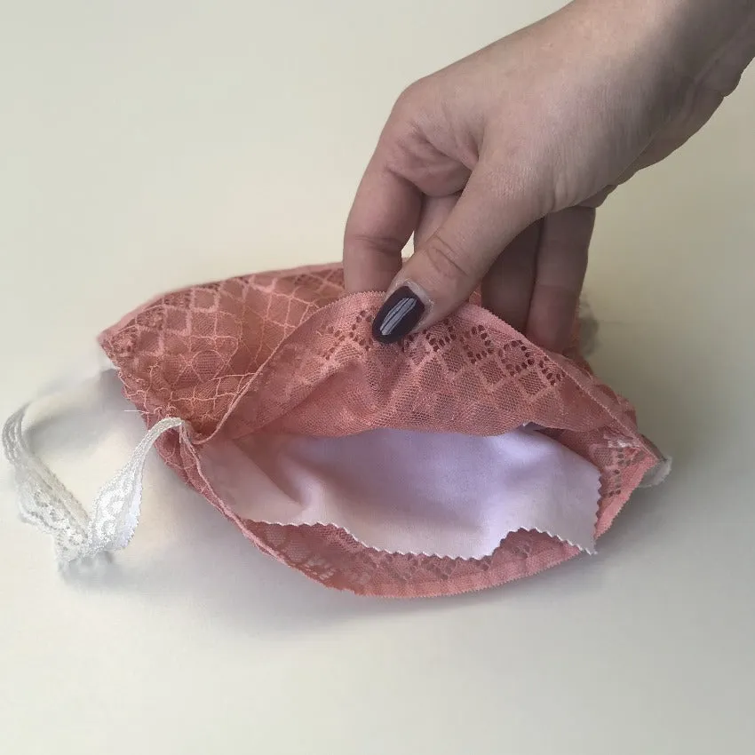 Mask | Checkered | Lachs | 2-Layers | One Size