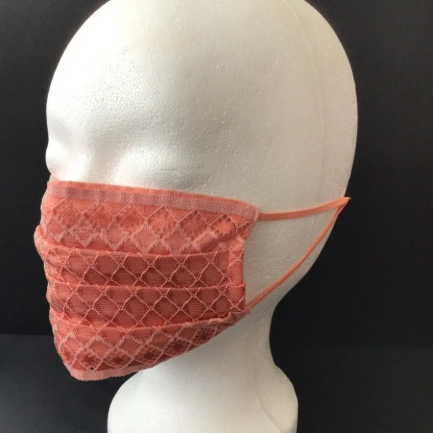 Mask | Checkered | Lachs | 2-Layers | One Size