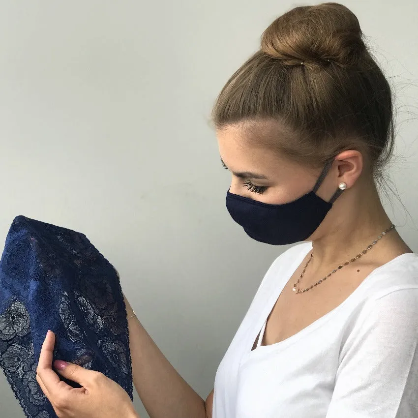 Mask | Oval Slim | Dark Blue | 2-Layers | Comfy Cotton