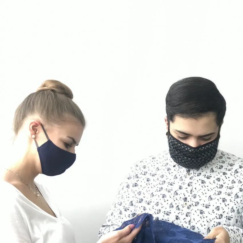 Mask | Oval Slim | Dark Blue | 2-Layers | Comfy Cotton